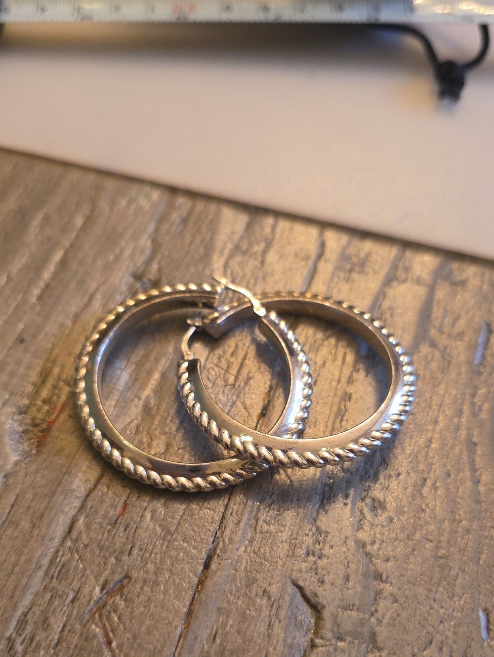 Silver Rope-Textured Hoop Earrings - Women Jewelry Sterling Silver